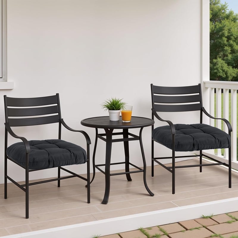 MTMR Water-Repellent Outdoor Chair Cushions Set of 2, 19”X19” Patio Chair Cushions with High Elasticity PP Cotton, No Fading Tufted Patio Seat Cushion for Outdoor Furniture, Thick Patio Cushions - Image 2